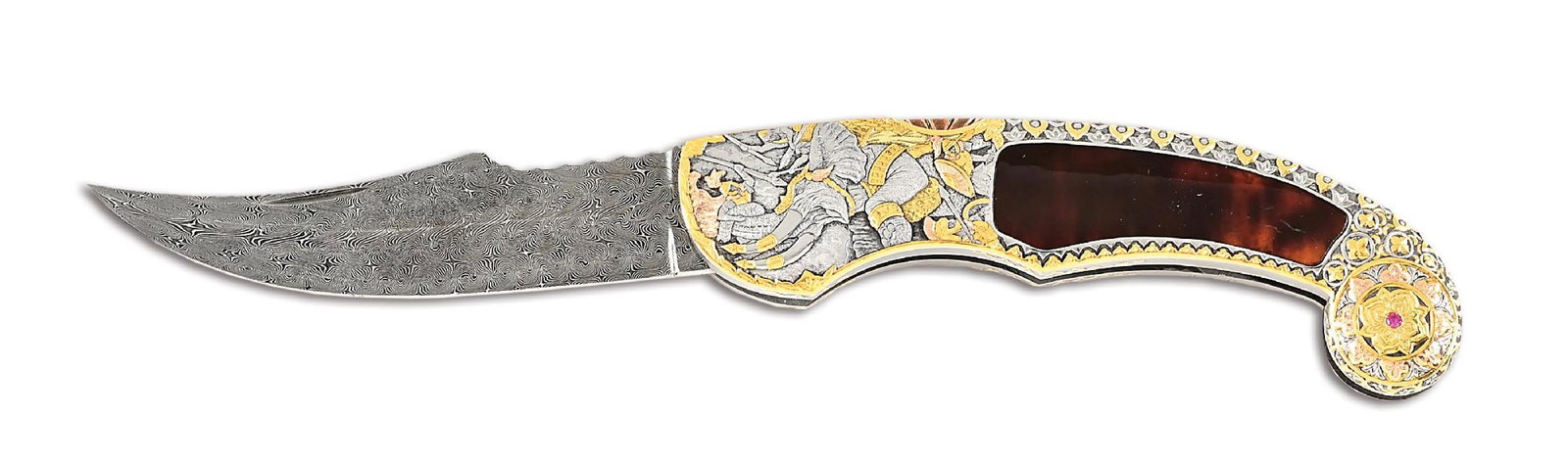 JOE KIOUS CUSTOM FRONT LOCK FOLDING KNIFE. (1 of 5)