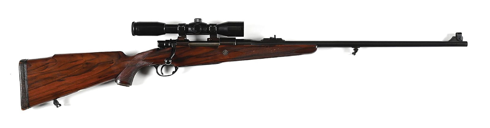 (C) HOLLAND & HOLLAND 7MM REMINGTON MAGNUM BOLT ACTION MAGAZINE RIFLE: Classic Holland and Holland High Power Sporting rifle in rarely encountered and desired 7mm Magnum caliber with factory marked optics mounts. These rifles have been the standard that most all High Pow