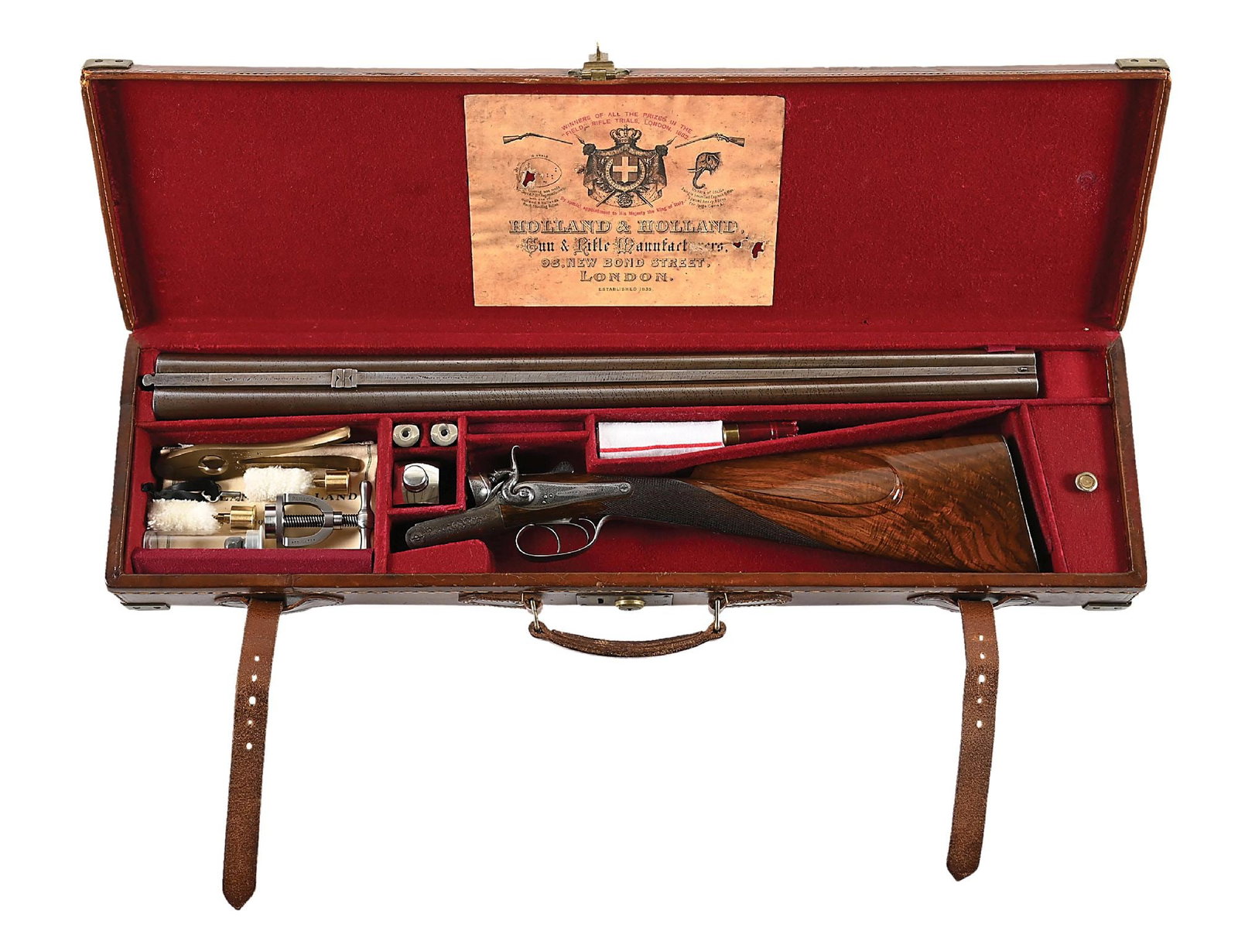 (A) CASED HOLLAND & HOLLAND BACK ACTION SIDE BY SIDE 12 BORE PARADOX DOUBLE RIFLE. (1 of 17)