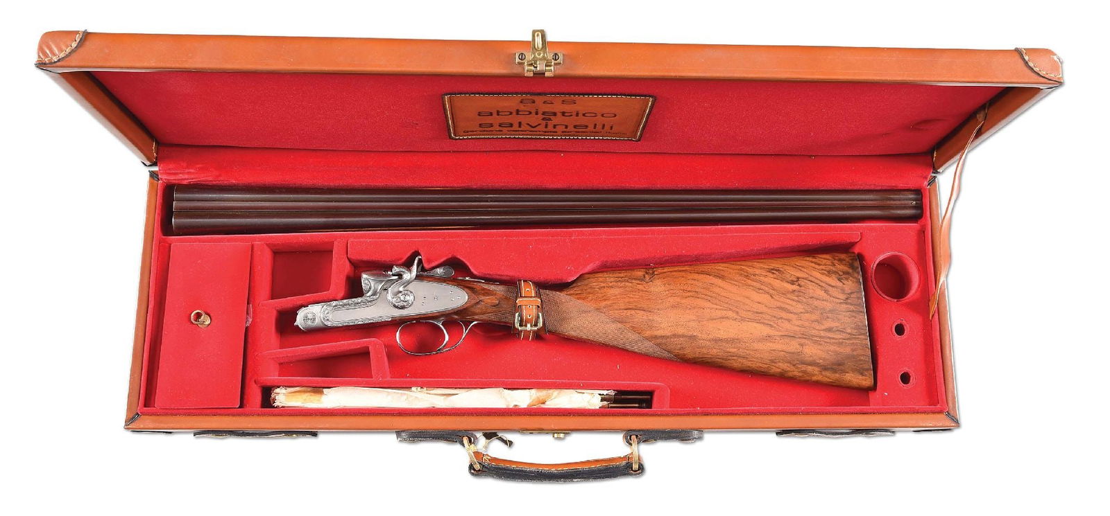 (M) ABBIATICO & SALVINELLI .410 BORE HAMMER SIDE BY SIDE SHOTGUN WITH CASE. (1 of 16)