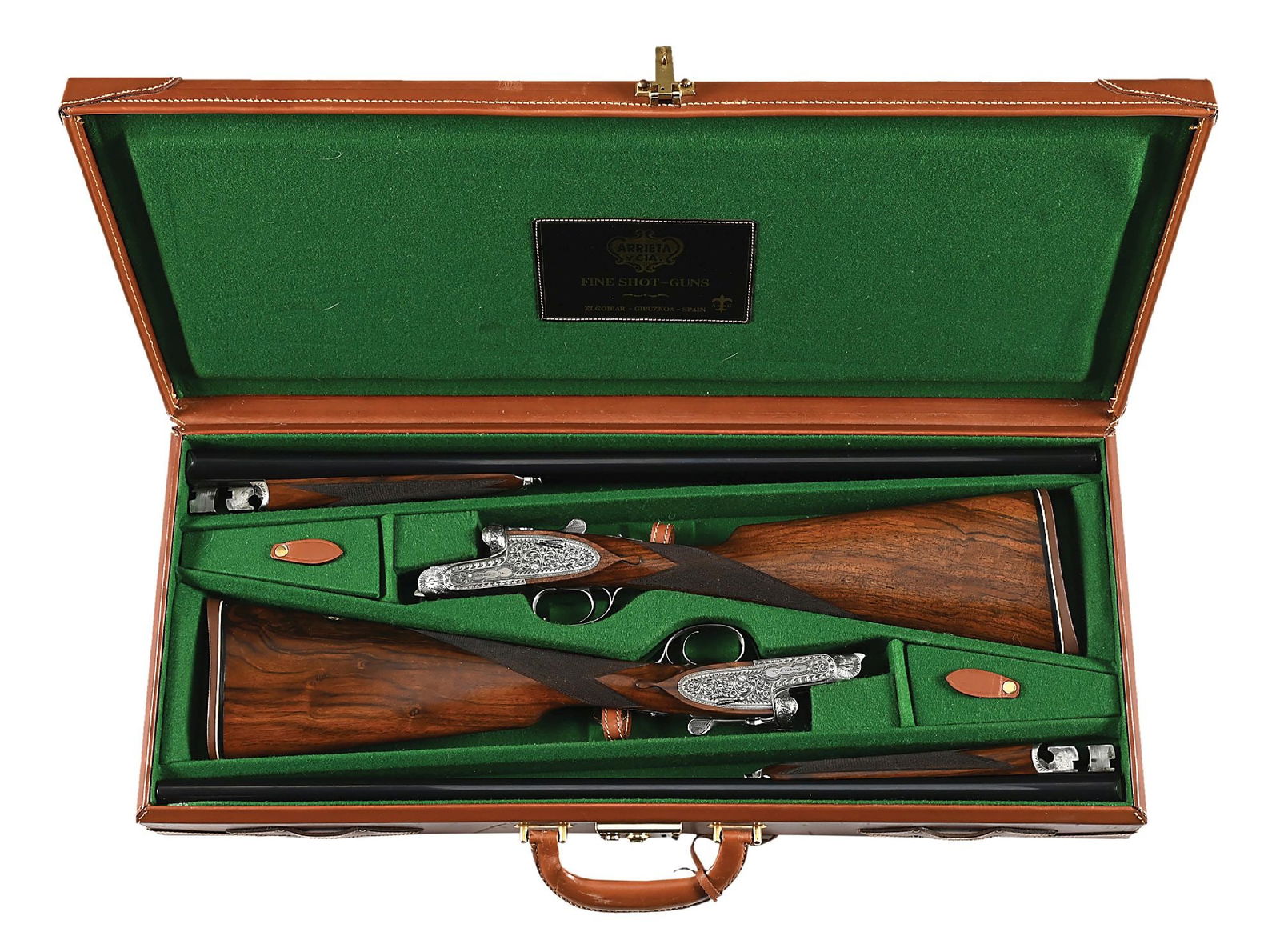 (M) CASED PAIR OF ARRIETTA SIDELOCK EJECTOR SHOTGUNS, ONE 12 BORE AND ONE 20 BORE, WITH CASE. (1 of 17)