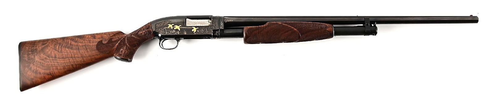 (C) ENGRAVED WINCHESTER MODEL 12 SKEET 28 GAUGE SLIDE ACTION SHOTGUN. (1 of 12)