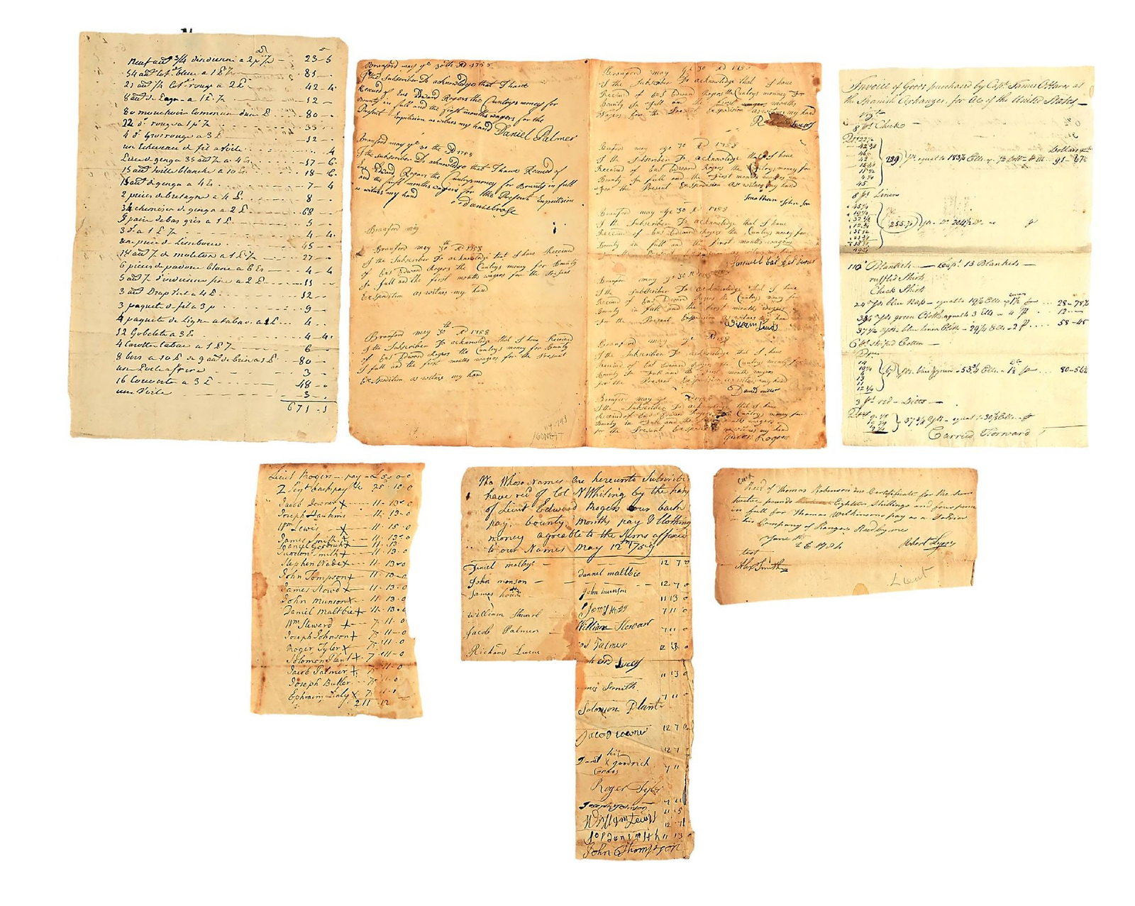 SIX DOCUMENTS: CAMPAIGNS OF 1759, 1778, ARKANSAS POST, ROBINSON’S RANGERS. (1 of 4)