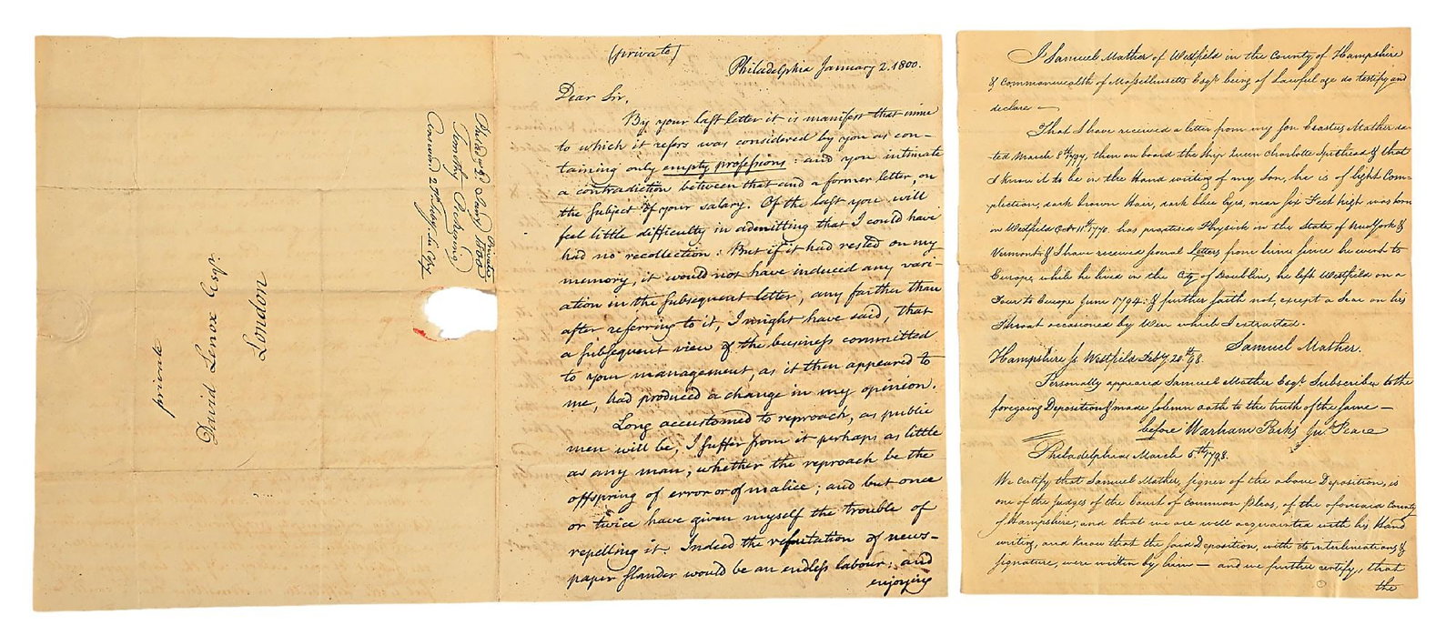 TIMOTHY PICKERING AS SECRETARY OF STATE 1798 AND 1800. (1 of 6)