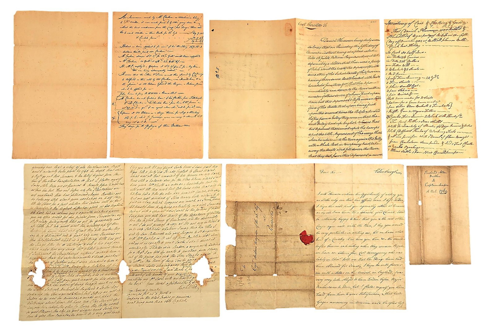 FRENCH AND INDIAN WAR AND REV WAR SOUTH CAROLINA, FLORIDA, AND NEW ORLEANS RELATED DOCUMENTS. (1 of 8)