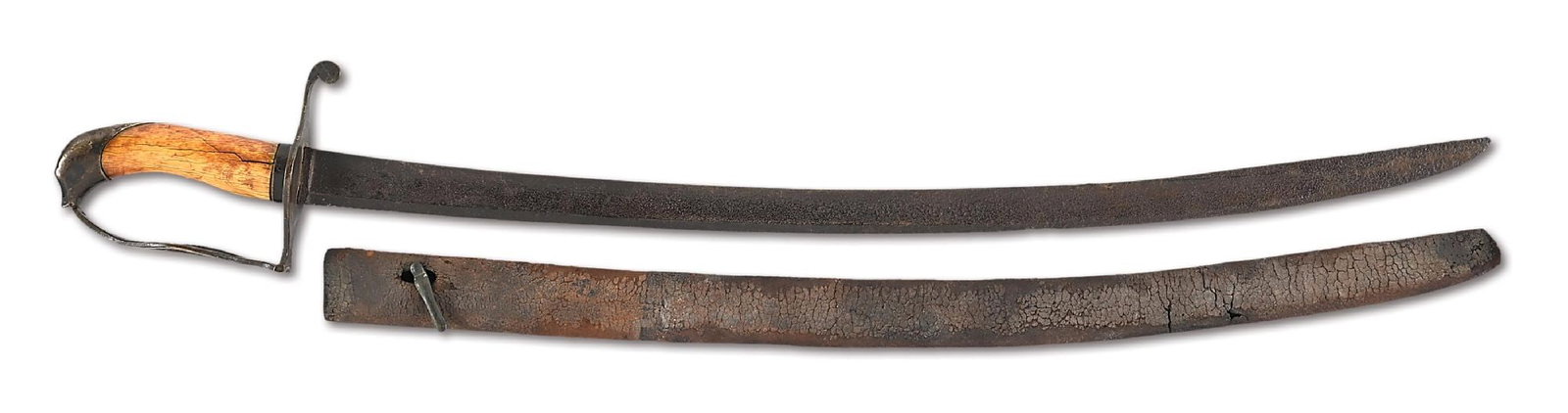 SEA CAPTAINS SEAL POMMEL FOLK ART SWORD WITH SCABBARD AND WHALEBONE GRIP. (1 of 11)