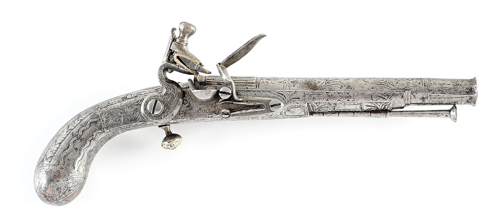 (A) REVOLUTIONARY WAR ERA SCOTTISH ALL STEEL FLINTLOCK PISTOL BY JOHN MURDOCH. (1 of 12)