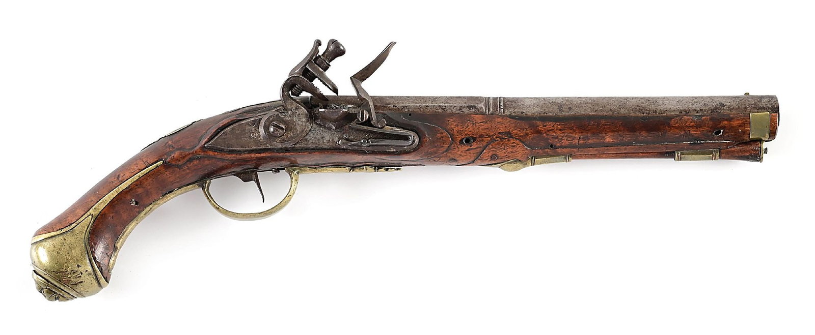 (A) LARGE GERMAN FLINTLOCK HORSEMAN'S PISTOL, PROBABLY BRUNSWICK. (1 of 13)