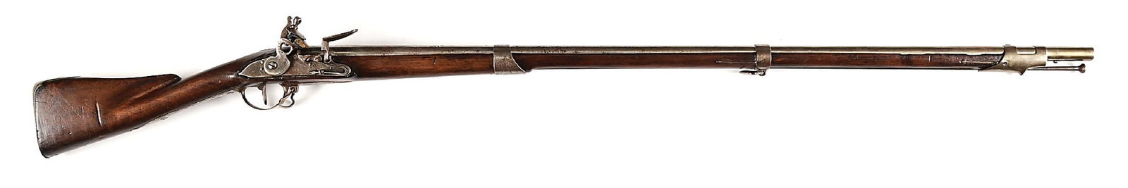 (A) FRENCH MODEL 1763 ST. ETIENNE MUSKET .: This is one of the primary longarms provided to the United States during the Revolutionary and carried by the Continental troops. This example is of standard configuration throughout and has a partial