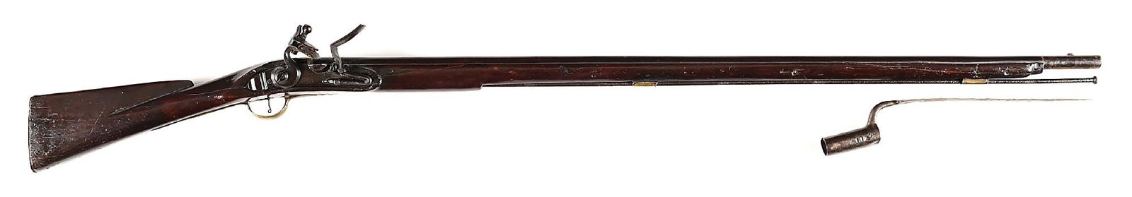 (A) AN AMERICAN ASSEMBLED FLINTLOCK MUSKET WITH HESSIAN LOCK. (1 of 13)