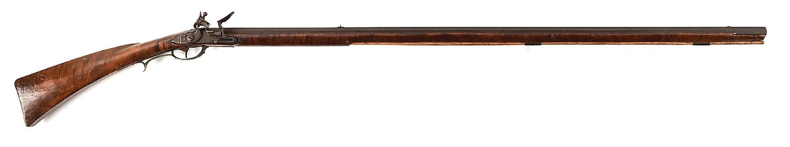 (A) SCARCE LEHIGH VALLEY SCHIMMEL FLINTLOCK KENTUCKY RIFLE. (1 of 9)