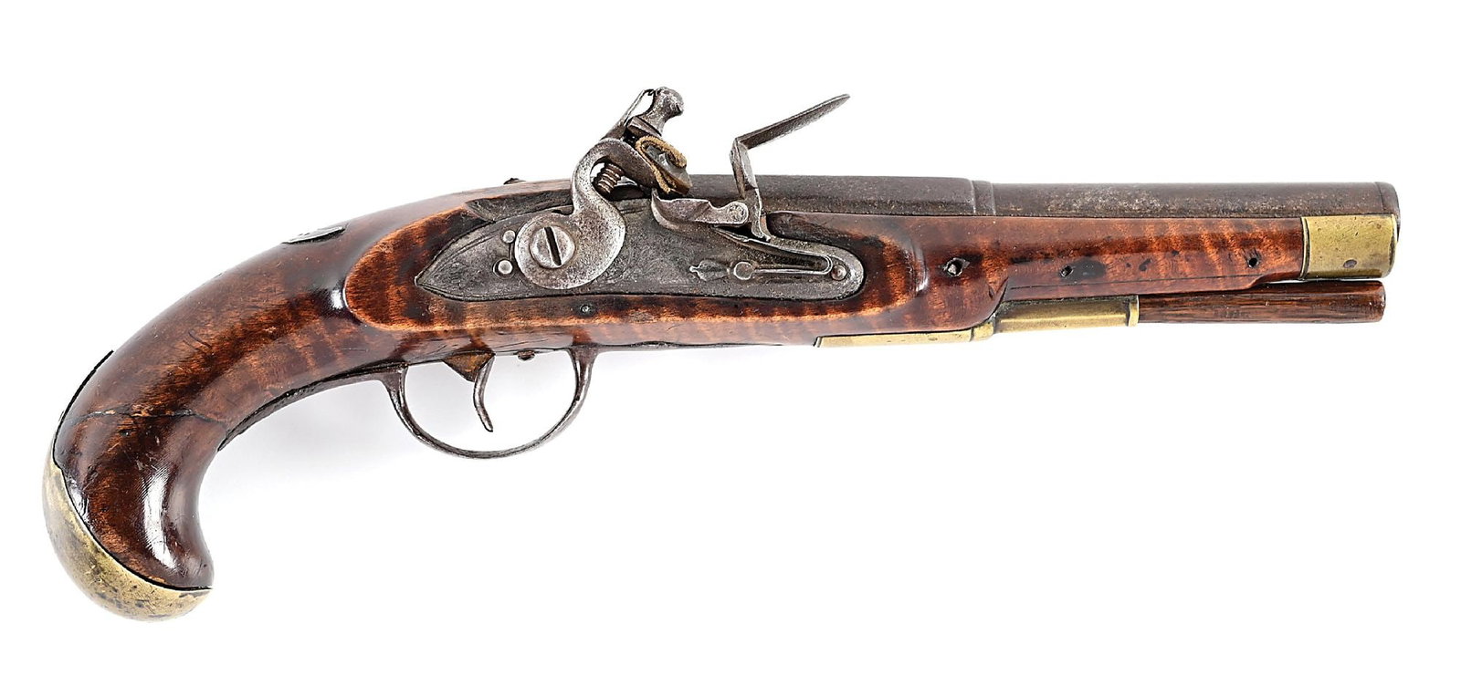 (A) EARLY FLINTLOCK KENTUCKY PISTOL. (1 of 11)