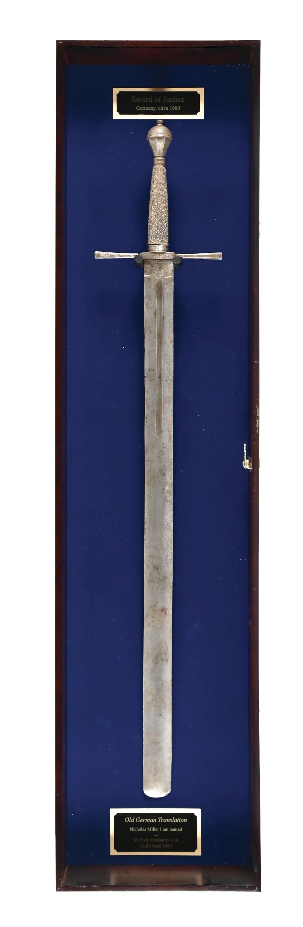 A GERMAN SWORD OF JUSTICE WITH UNICORN MAKERS MARK. (1 of 12)