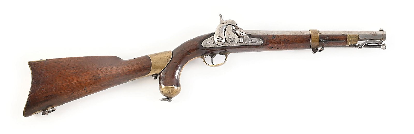 (A) SPRINGFIELD MODEL 1855 PERCUSSION PISTOL-CARBINE WITH STOCK. (1 of 6)