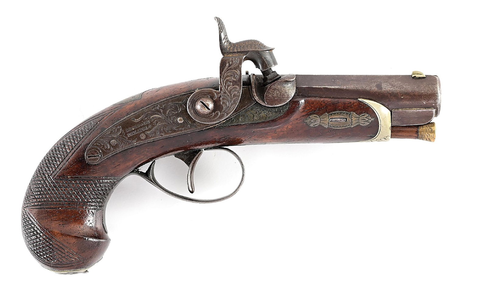 (A) F.H. CLARKE & CO. MEMPHIS TENN. AGENT MARKED PHILADELPHIA DERINGER PERCUSSION PISTOL. (1 of 10)