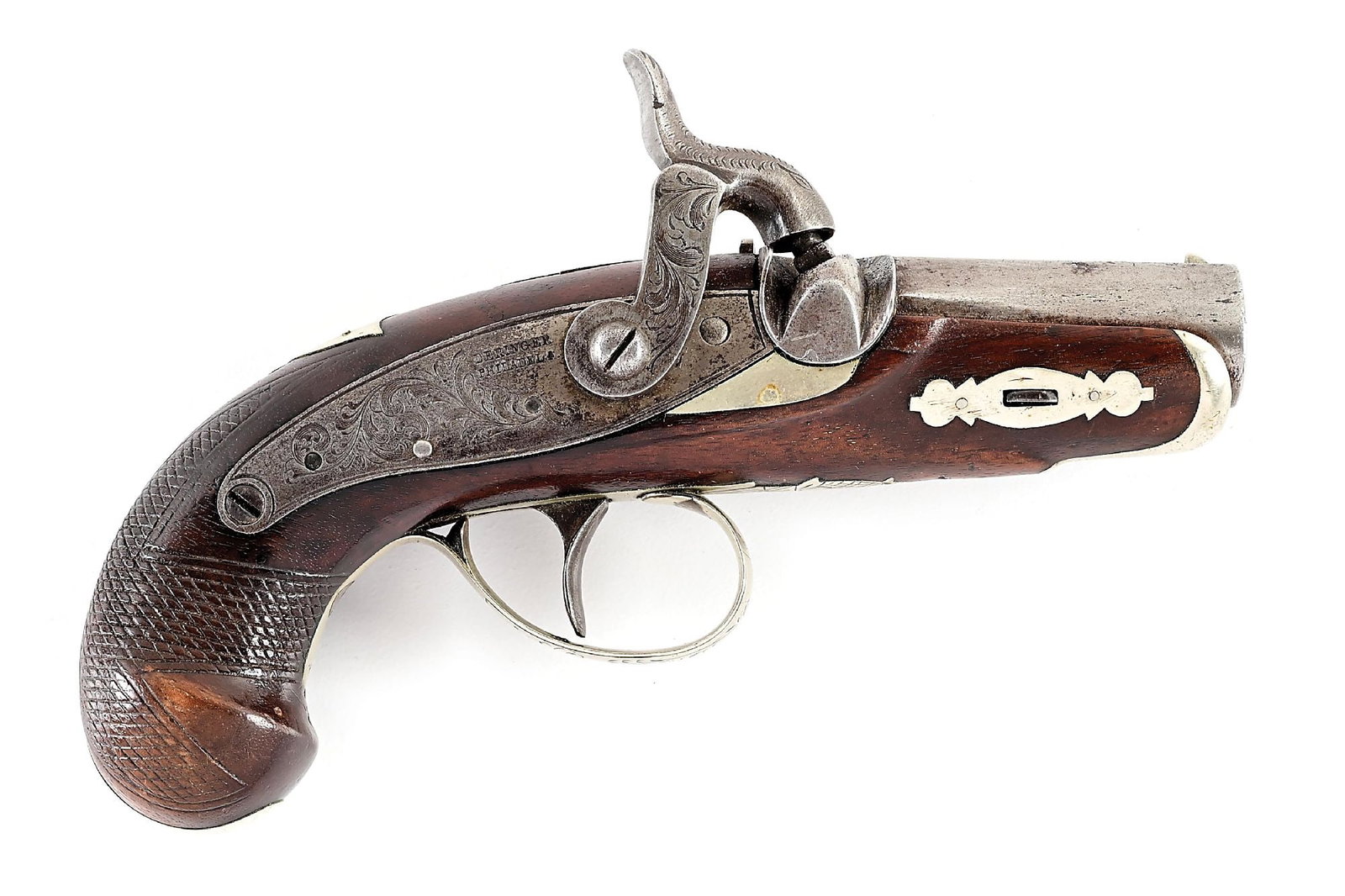 (A) A.J. TAYLOR & CO. SAN FRANCISCO AGENT MARKED PHILADELPHIA DERINGER PERCUSSION PISTOL. (1 of 9)