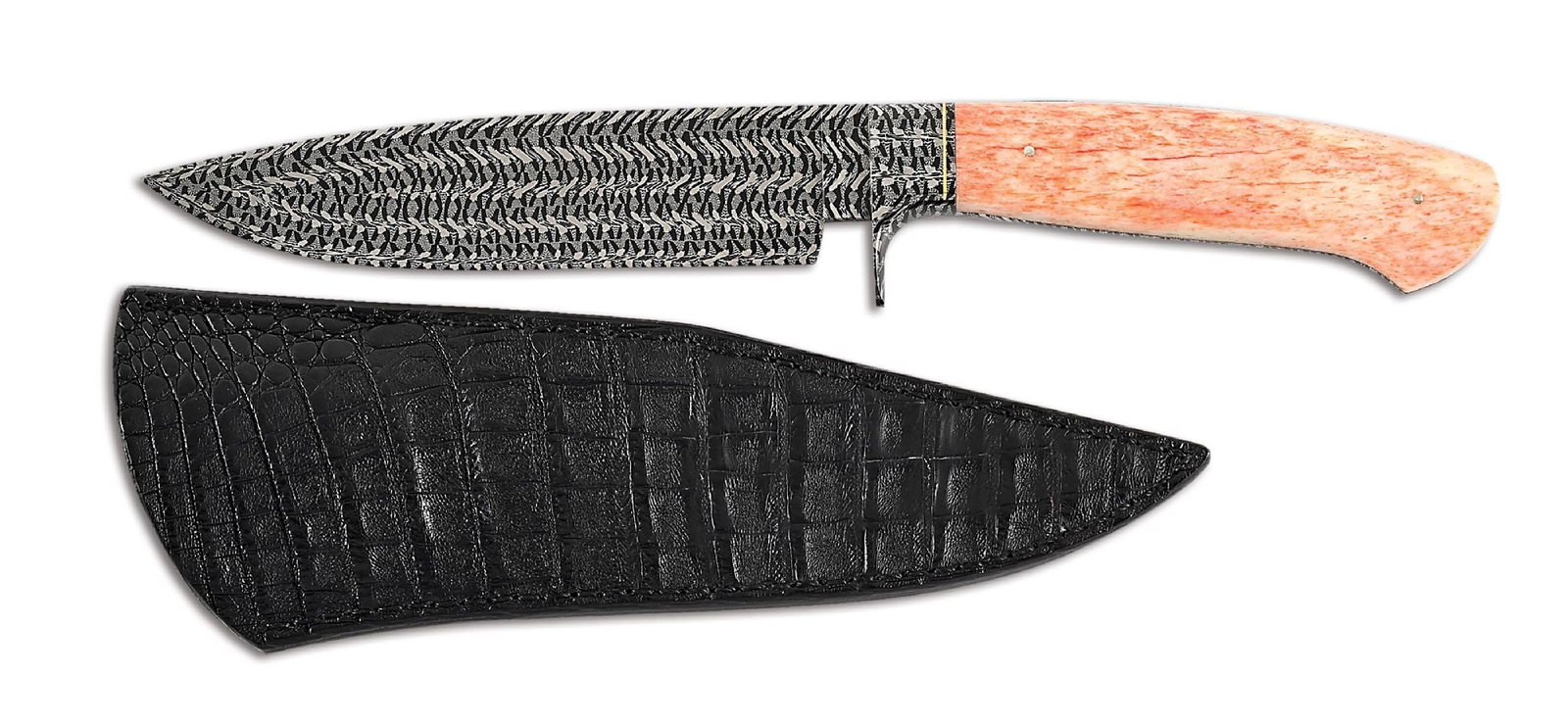 BRUNO DAL MOLIN DAMASCUS BLADE BOWIE KNIFE. (1 of 9)
