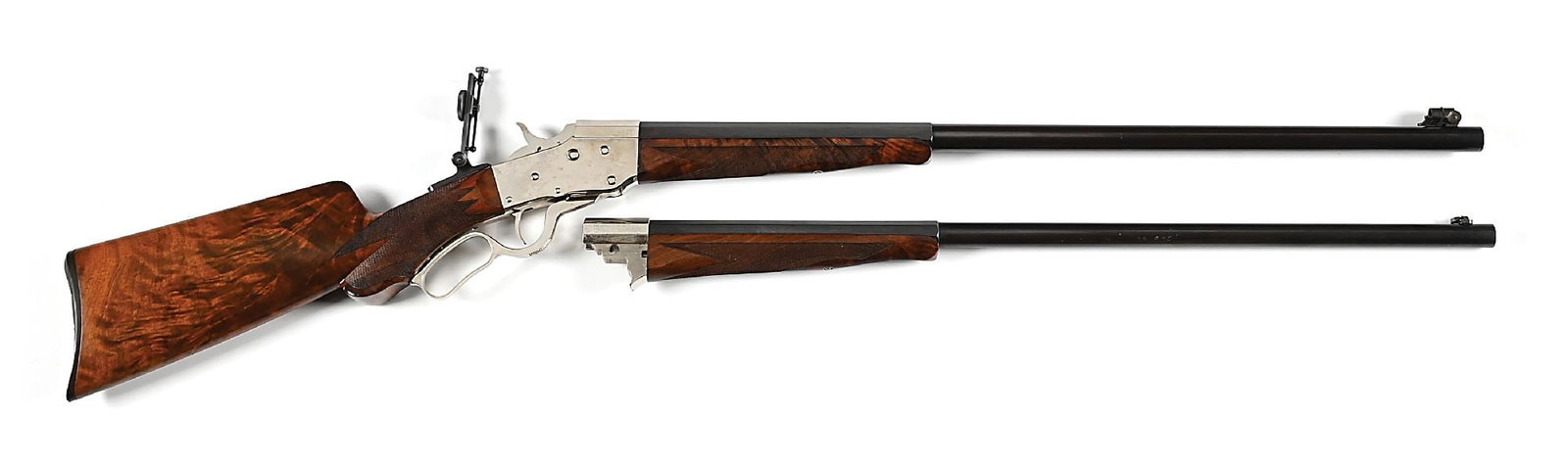 (A) DELUXE BULLARD SMALL FRAME SINGLE SHOT RIFLE 2 BARREL SET. (1 of 8)