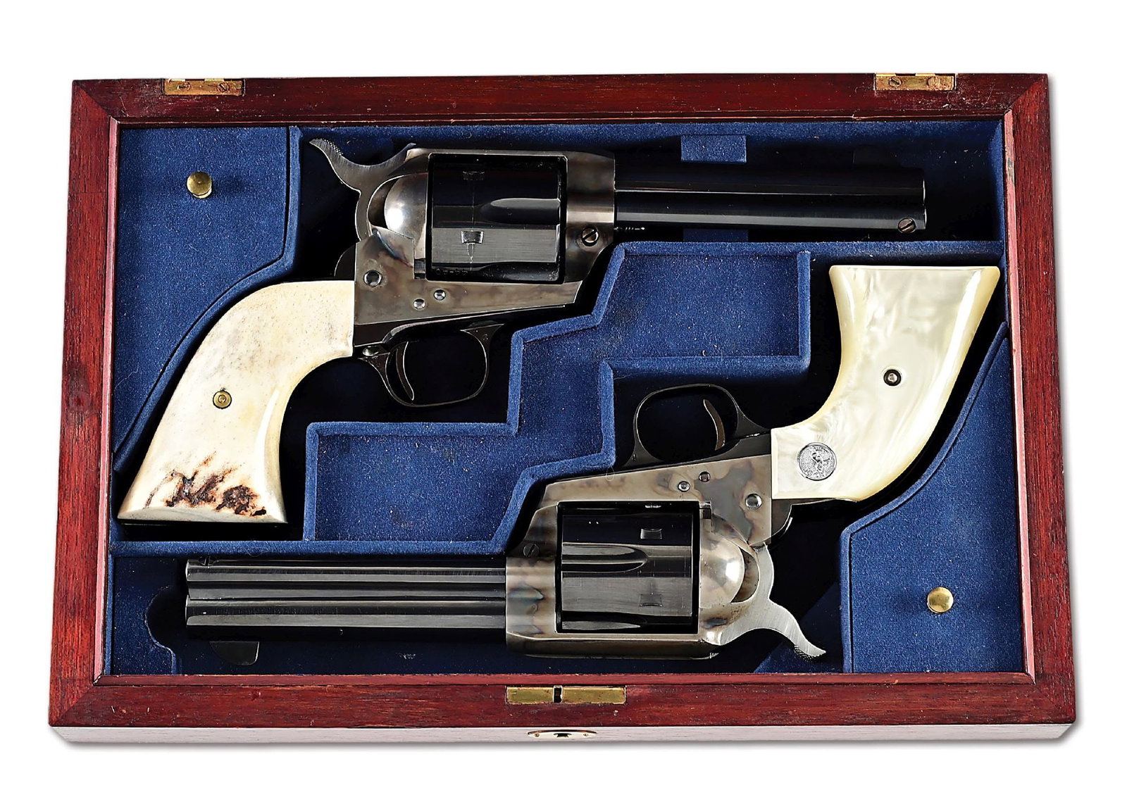 (C) LOT OF 2: CASED SET OF 2ND GENERATION COLT SINGLE ACTION ARMY REVOLVERS. (1 of 19)