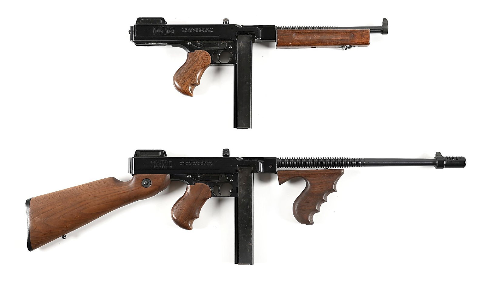 (M) LOT OF 2: MATCHED AUTO-ORDNANCE THOMPSON 1927A5 PISTOL AND 1927A3 SEMI-AUTOMATIC CARBINE. (1 of 15)