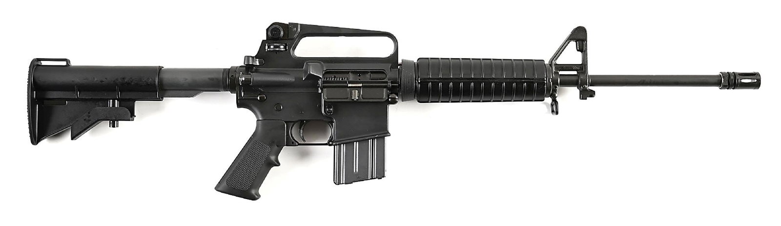 (M) PRE-BAN COLT AR-15A2 GOVERNMENT CARBINE WITH BOX AND FACTORY LETTER.: Per the included factory letter which confirms the configuration of this carbine, it was sent as a shipment of 32 like guns on December 16, 1991 to Ellett Brothers of Chapin, South Carolina. Military