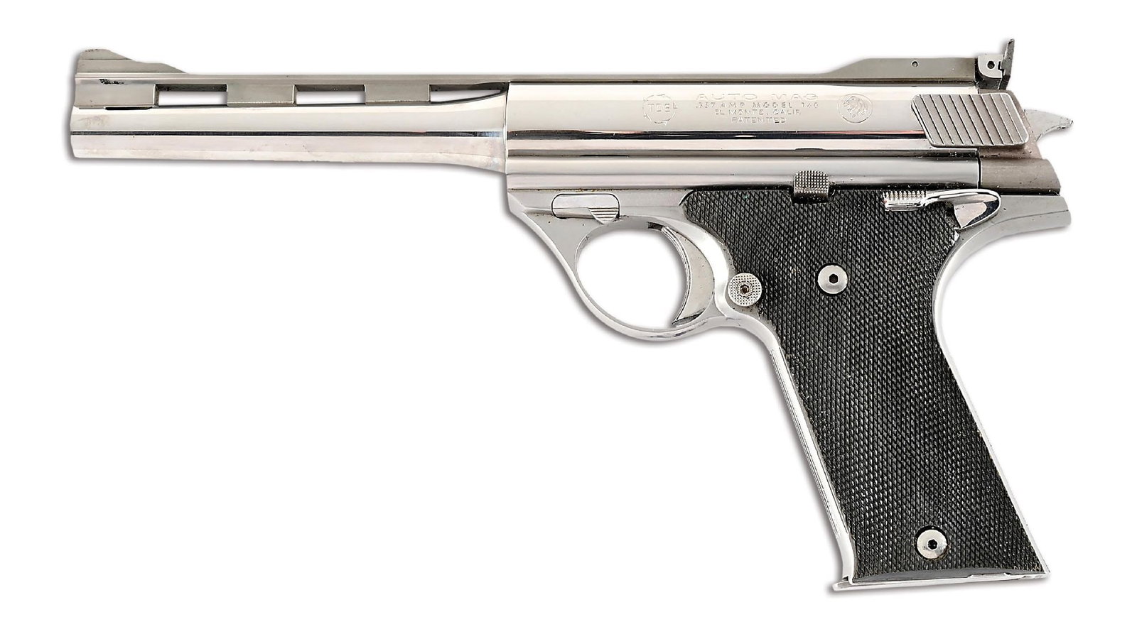 (M) CASED AMT AUTOMAG MODEL 160 SEMI-AUTOMATIC PISTOL IN .357 AMP. (1 of 8)