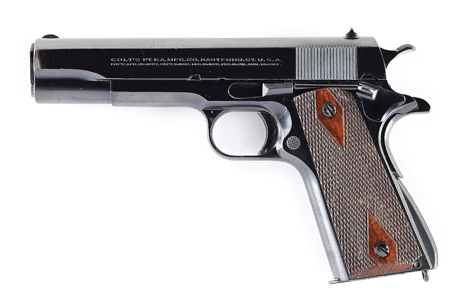(C) PRE-WAR COLT GOVERMENT TRANSITION MODEL 1911A1 SEMI AUTOMATIC PISTOL. (1 of 8)
