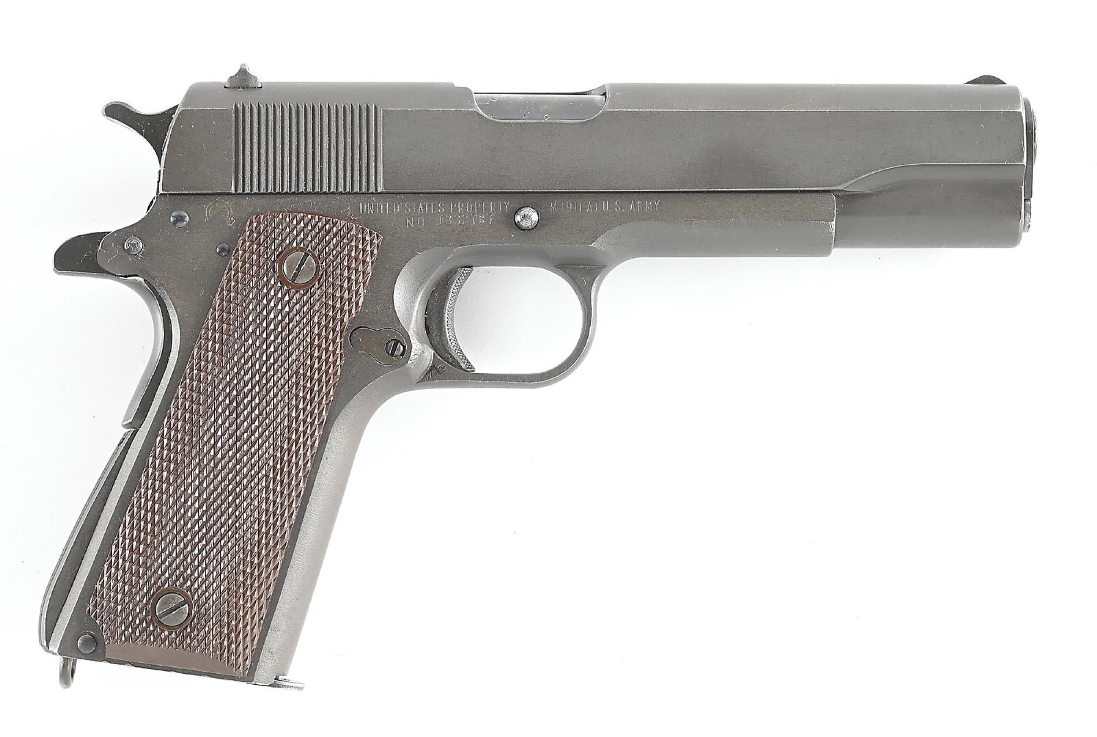 (C) REMINGTON RAND 1911A1 .45 ACP SEMI-AUTOMATIC PISTOL (1943). - 2