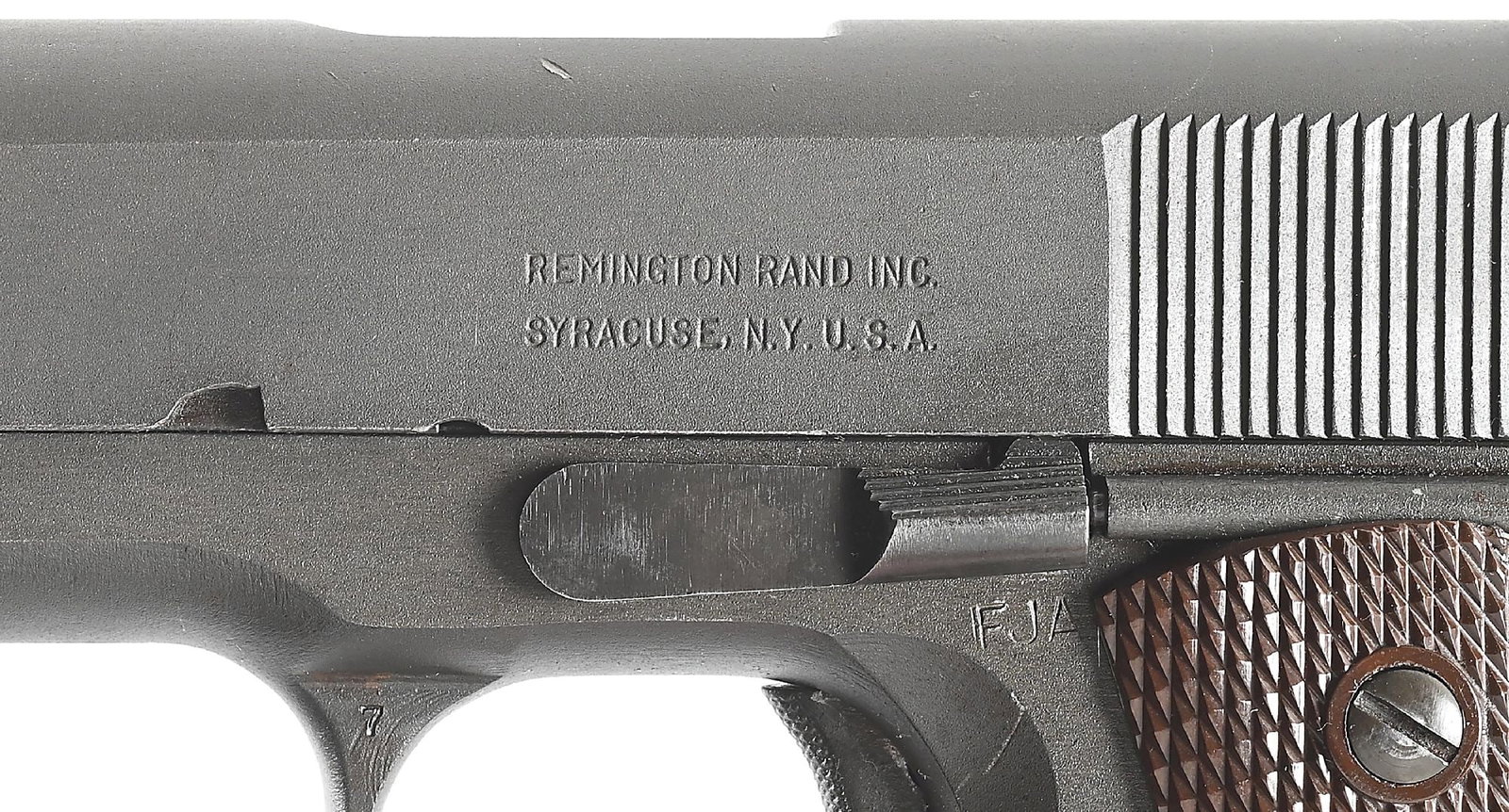 (C) REMINGTON RAND 1911A1 .45 ACP SEMI-AUTOMATIC PISTOL (1943). - 6