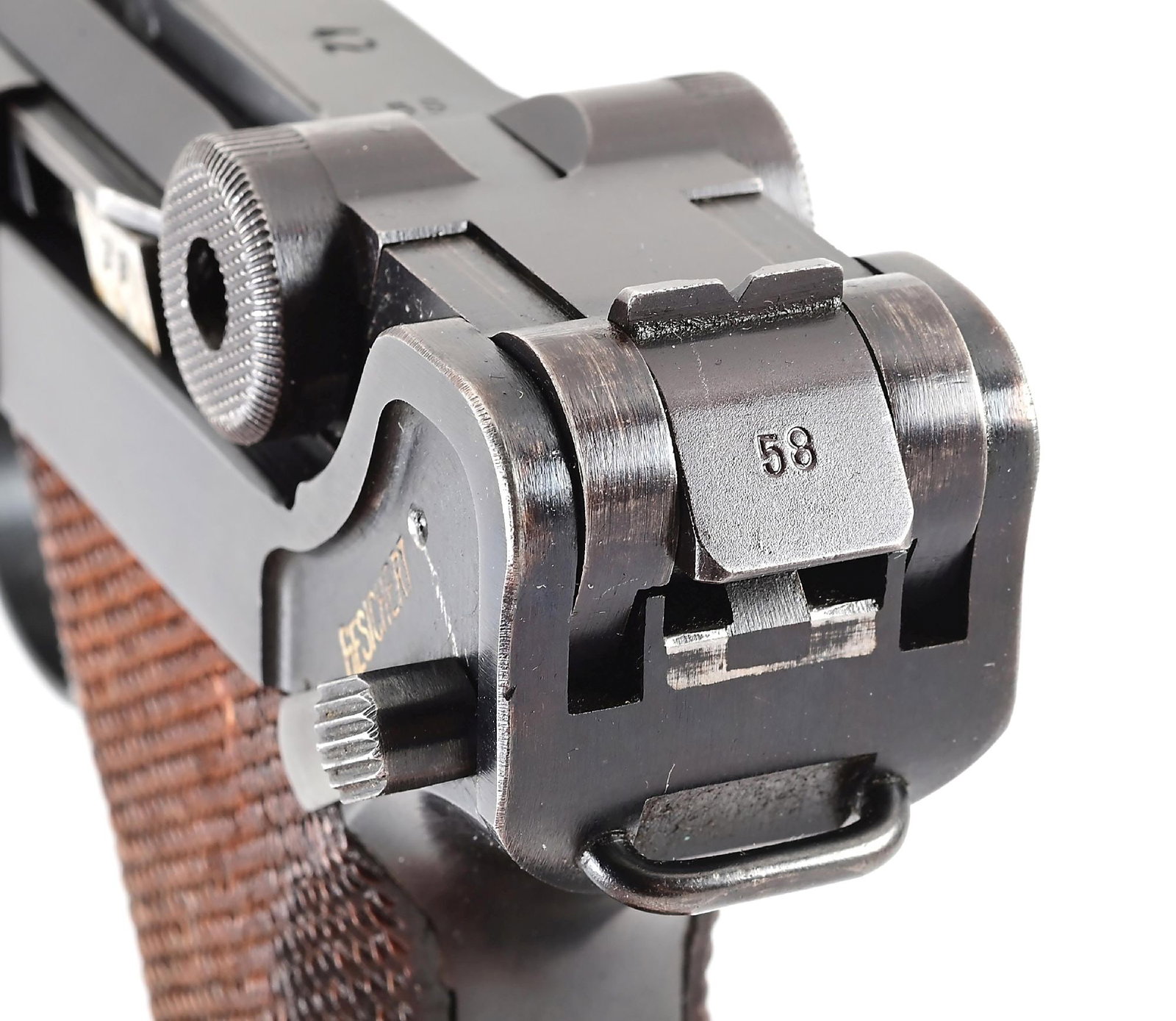 (C) MAUSER CODE 42 1940 DATED P.08 LUGER SEMI-AUTOMATIC PISTOL. - 10