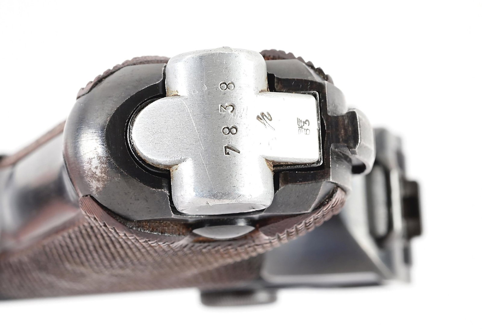 (C) MAUSER CODE 42 1940 DATED P.08 LUGER SEMI-AUTOMATIC PISTOL. - 11