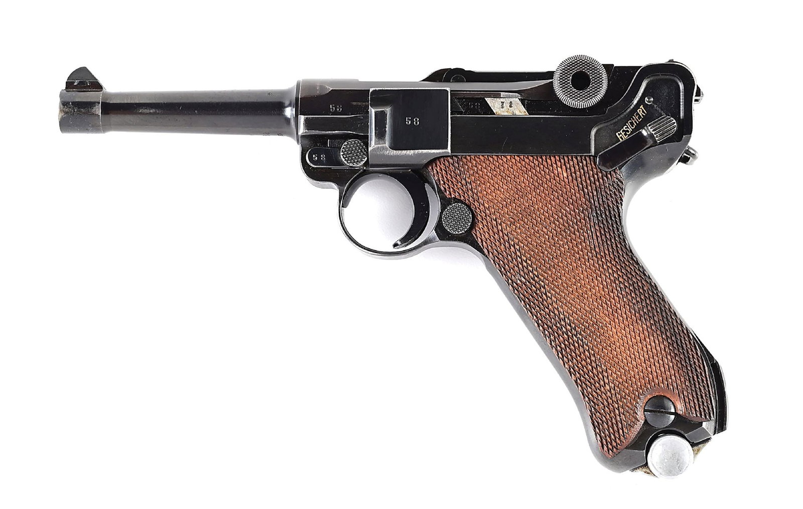 (C) MAUSER CODE 42 1940 DATED P.08 LUGER SEMI-AUTOMATIC PISTOL. (1 of 11)