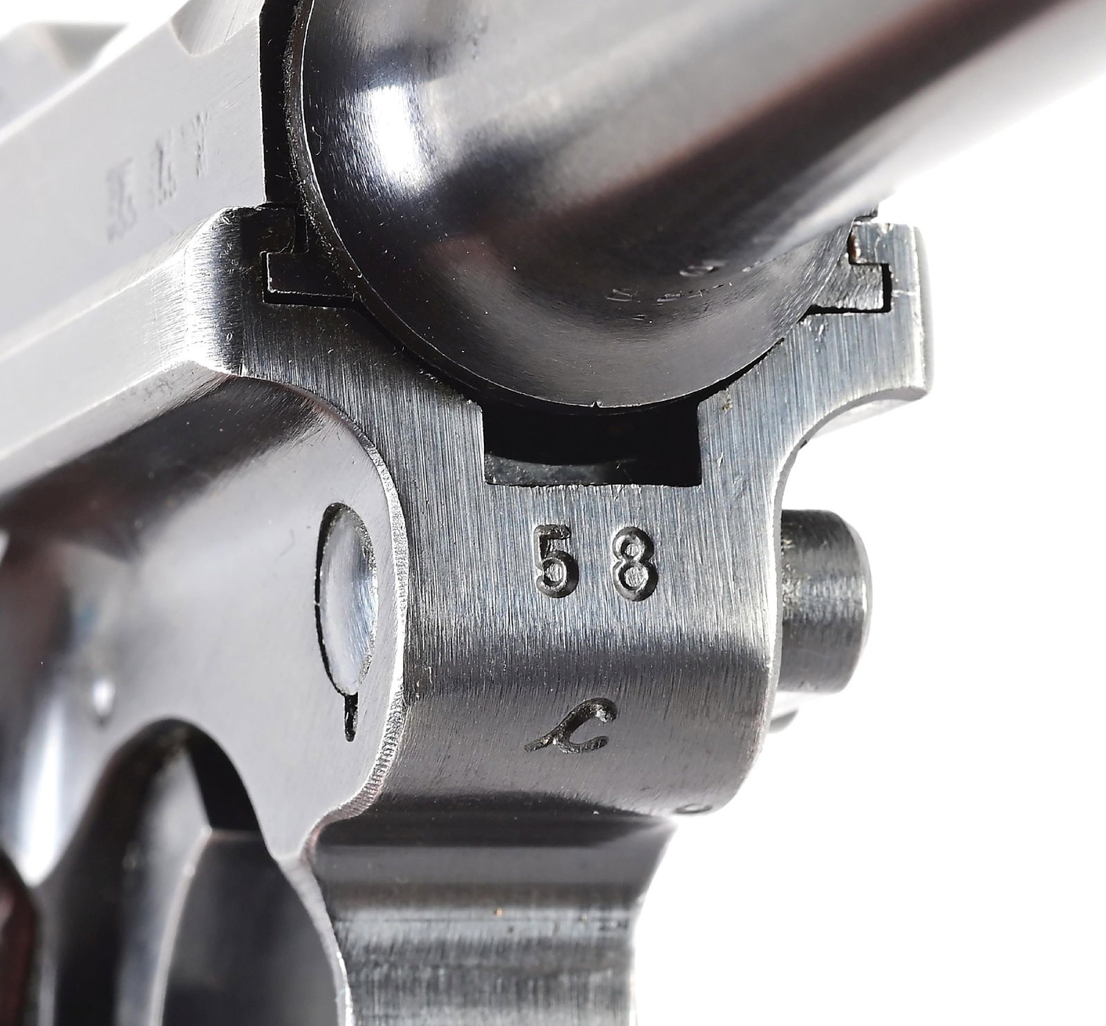 (C) MAUSER CODE 42 1940 DATED P.08 LUGER SEMI-AUTOMATIC PISTOL. - 6