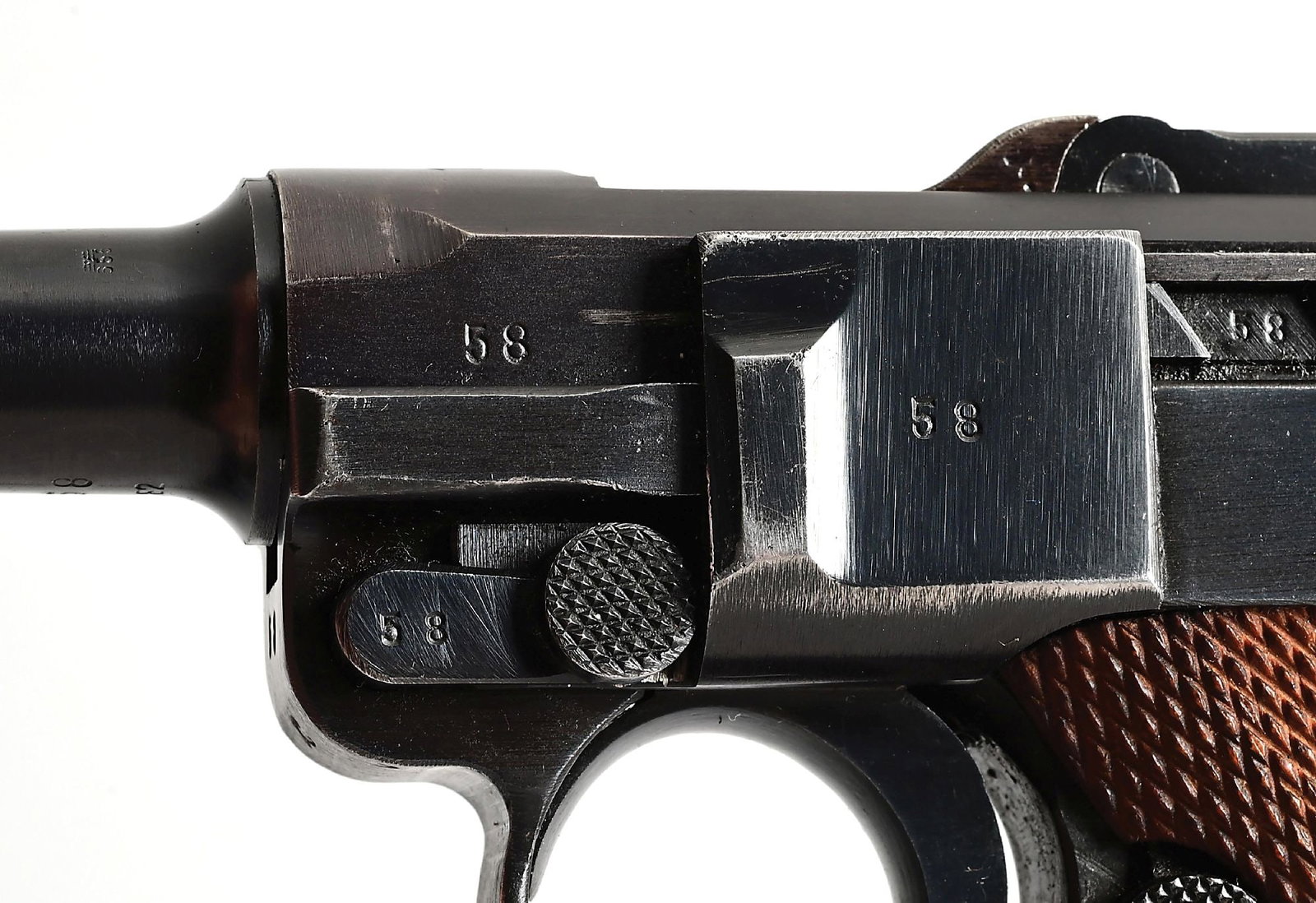 (C) MAUSER CODE 42 1940 DATED P.08 LUGER SEMI-AUTOMATIC PISTOL. - 9