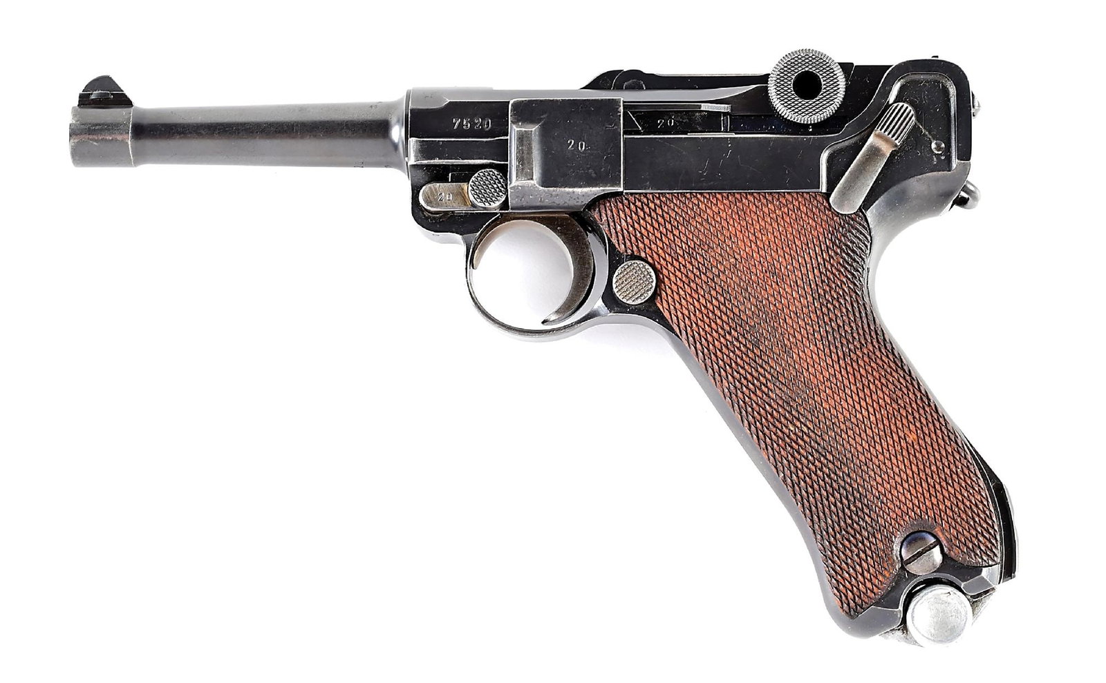 (C) 1936 MAUSER S/42 CODE P.08 LUGER SEMI-AUTOMATIC PISTOL. (1 of 11)