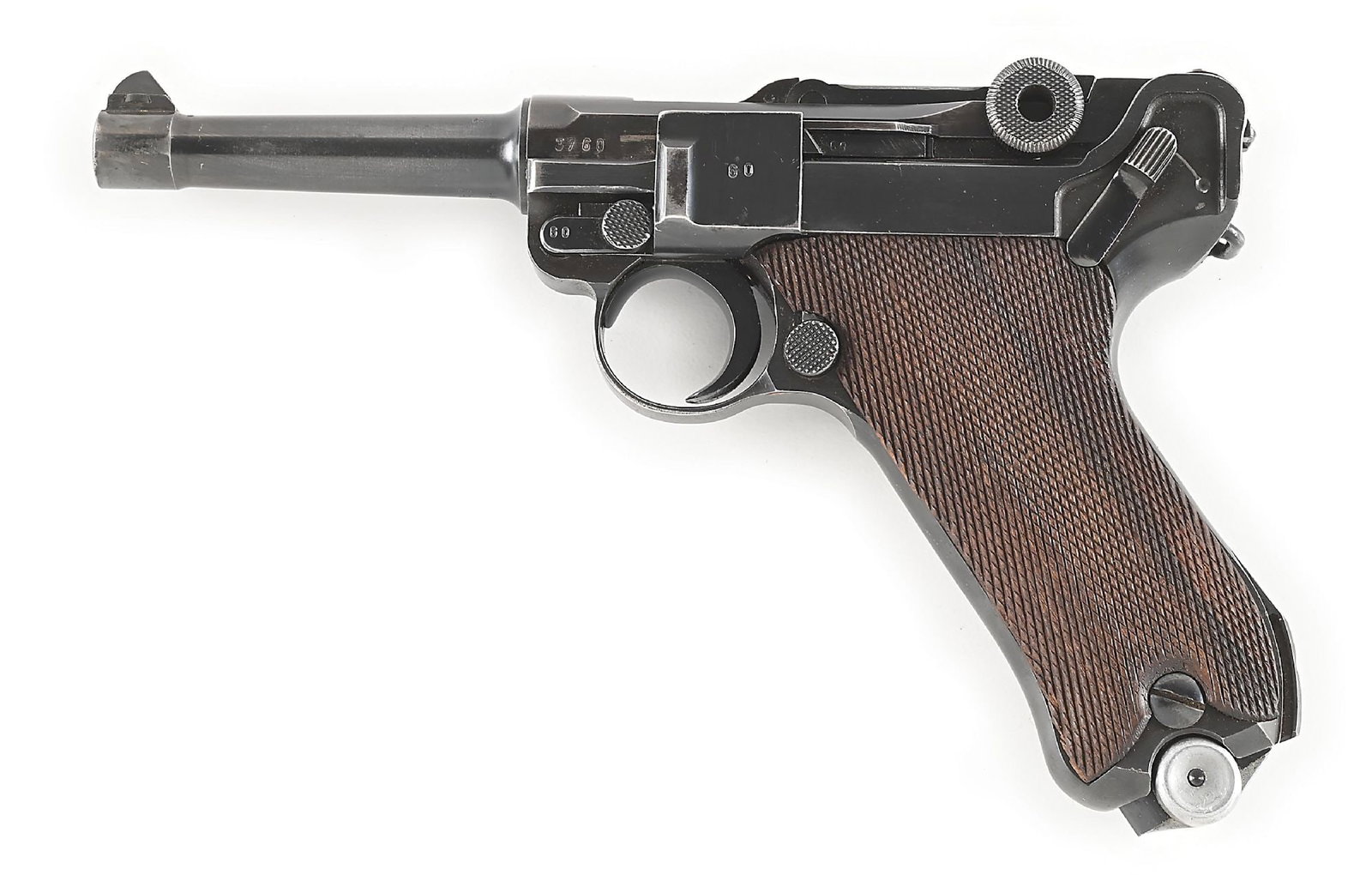 (C) MAUSER S/42 CODE P.08 LUGER SEMI-AUTOMATIC PISTOL WITH HOLSTER. (1 of 13)