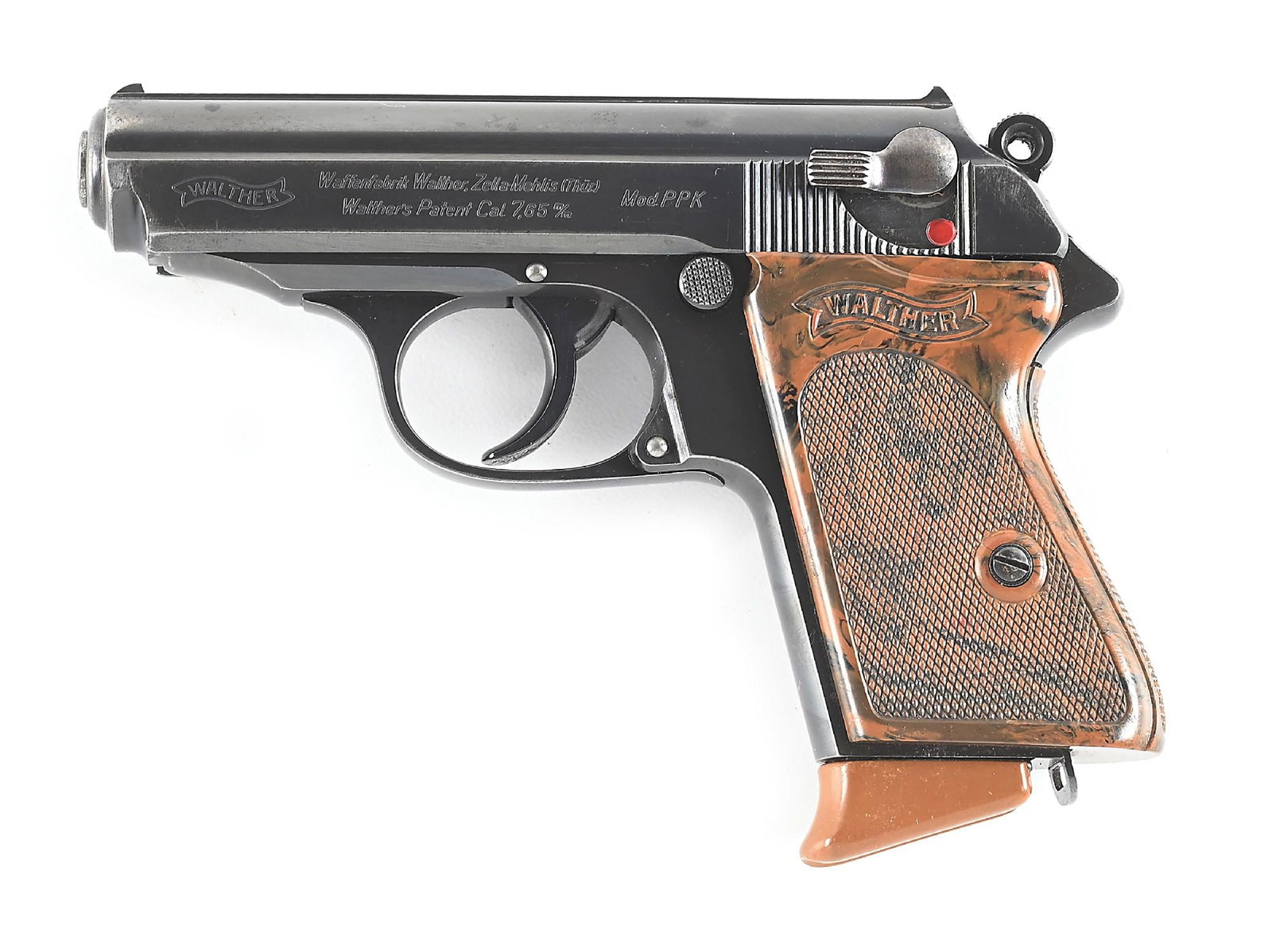 (C) WALTHER PPK REICHSBANK SEMI AUTOMATIC PISTOL WITH HOLSTER. (1 of 8)