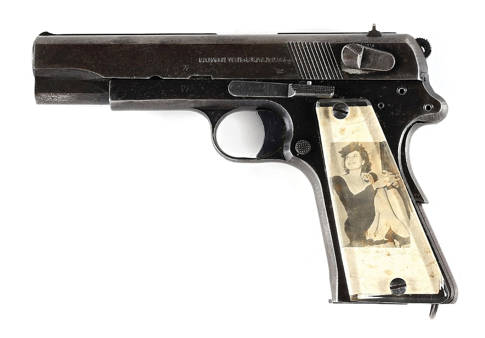 (C) IDENTIFIED RADOM VIS 35 9MM SEMI-AUTOMATIC PISTOL WITH HOLSTER AND "SWEETHEART" GRIPS (1 of 9)