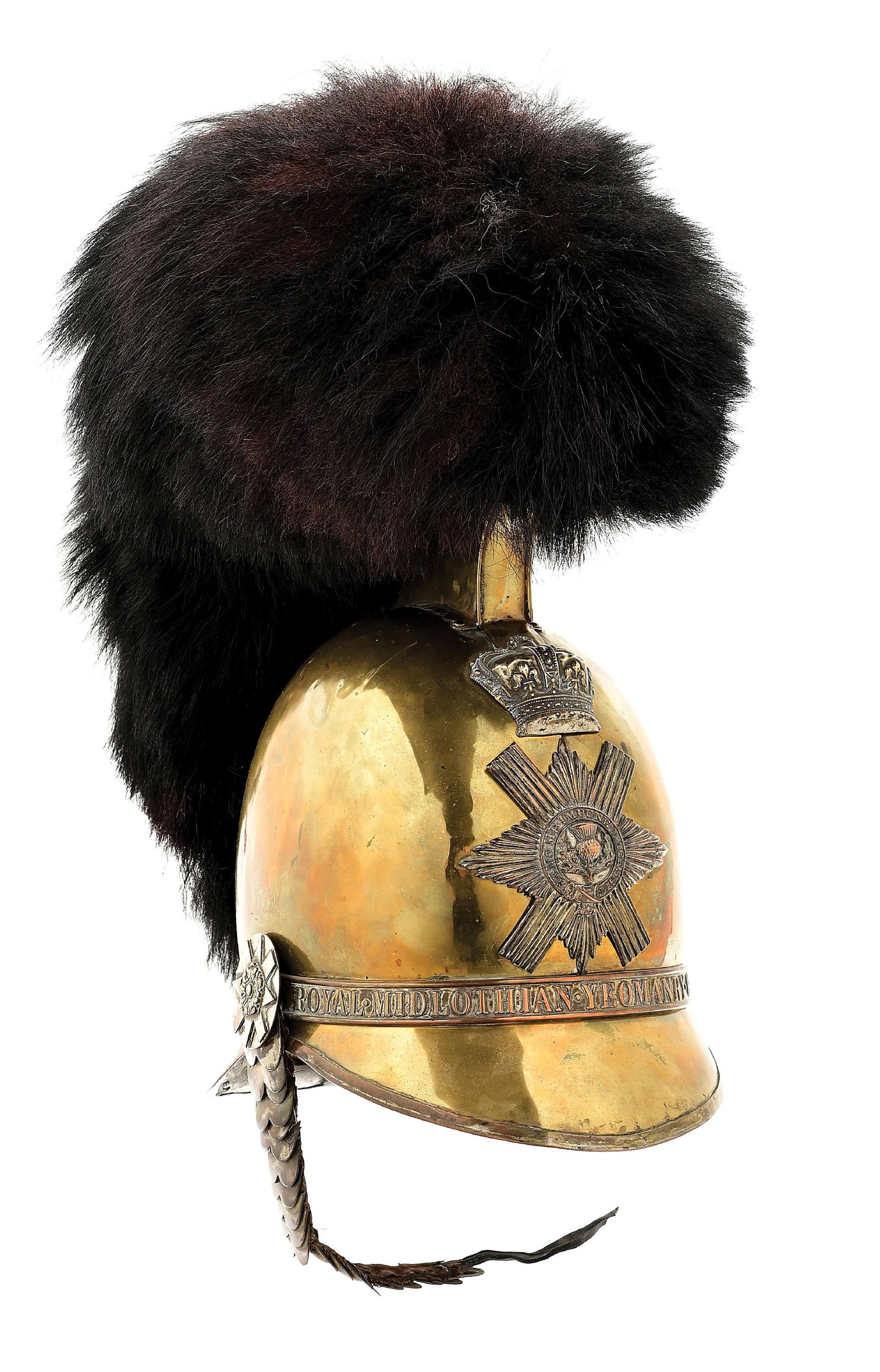 VICTORIAN ROYAL MIDLOTHIAN YEOMANRY CAVALRY HELMET. (1 of 8)
