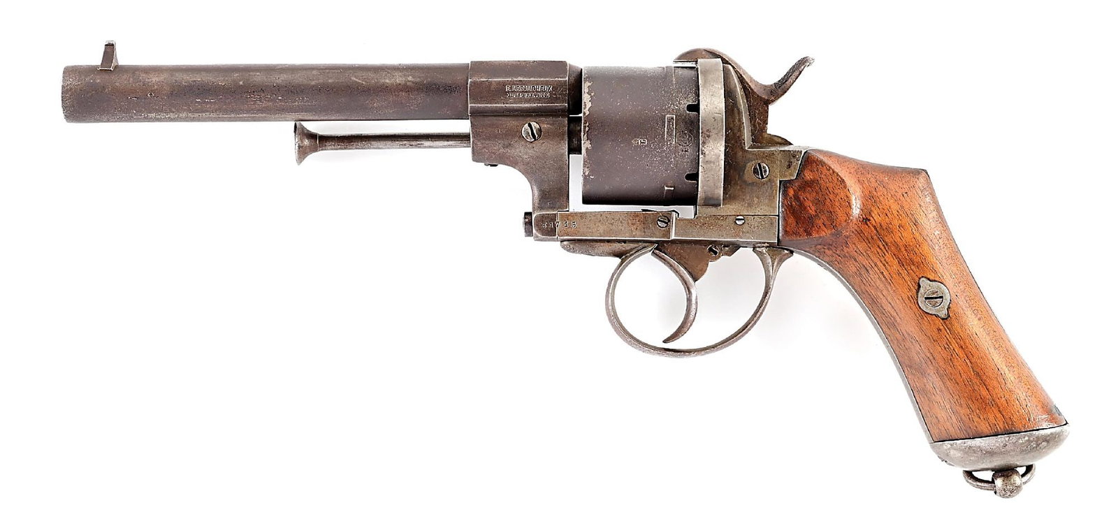 (A) BELGIAN E. LEFAUCHEUX "STONEWALL JACKSON" MODEL DOUBLE ACTION 11MM PINFIRE REVOLVER. (1 of 10)