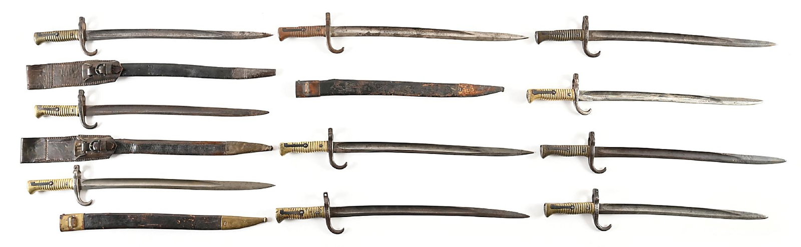 LOT OF 10: FRANCO-PRUSSIAN WAR BAVARIAN M1869 WERDER BAYONETS. (1 of 2)