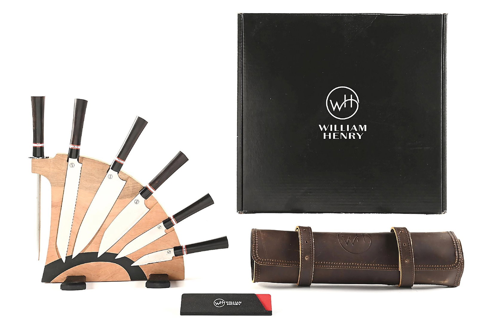 WILLIAM HENRY KULTOR GOURMET EBONY RM KNIFE SET. (1 of 9)