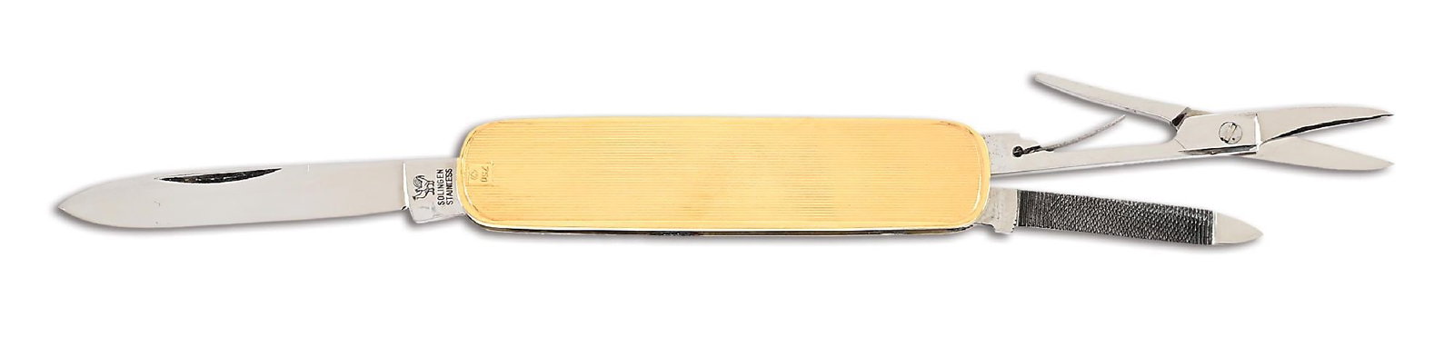 HEN AND ROOSTER 18K GOLD GENTLEMAN'S SLIPJOINT. (1 of 5)