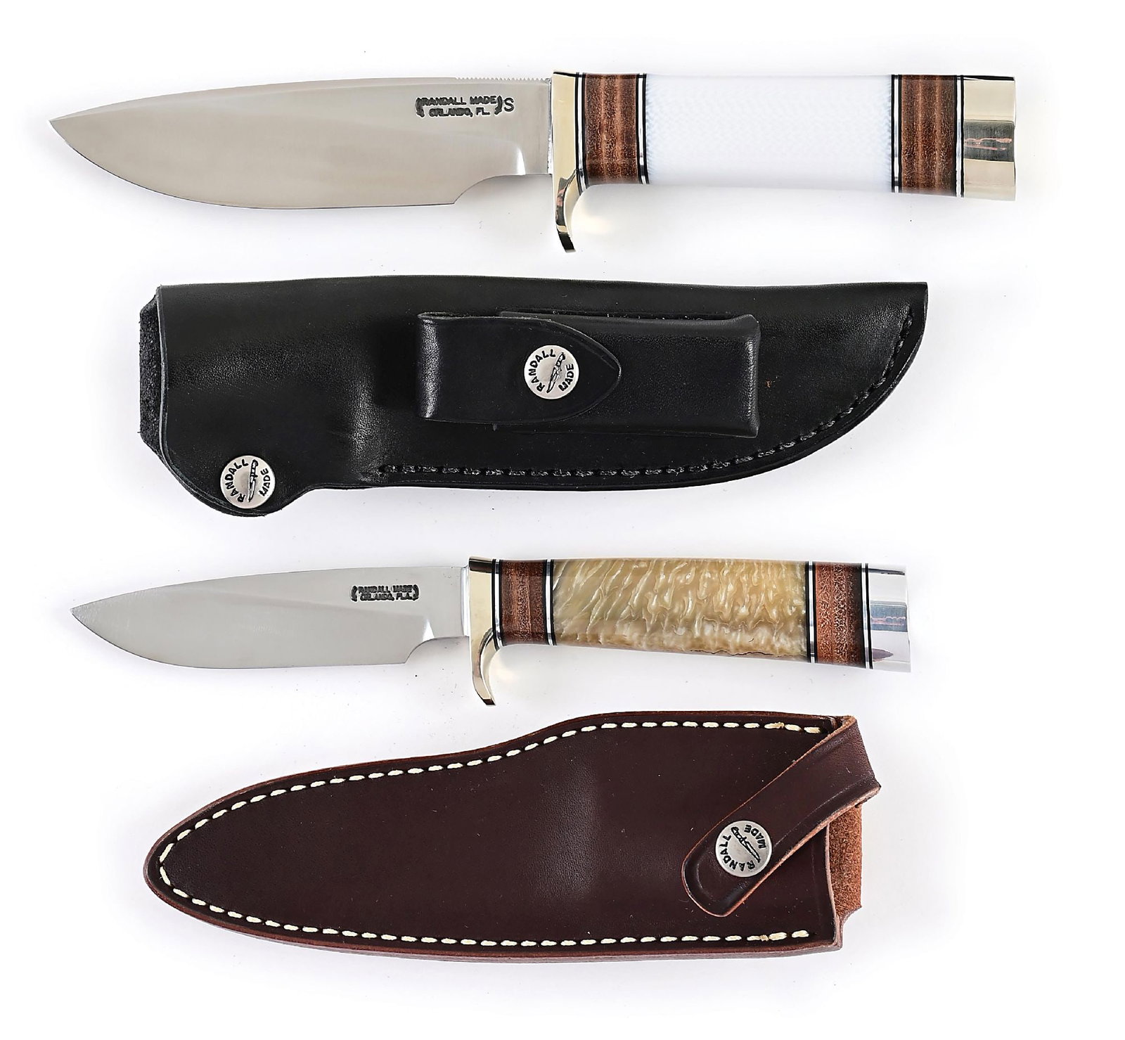 LOT OF 2: RANDALL MODEL 25-5 TRAPPER AND MODEL 26 PATHFINDER. (1 of 10)