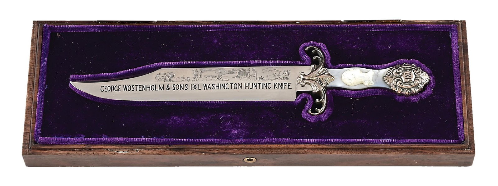 DAN OSTERMAN MINIATURE GEORGE WOSTENHOLM & SONS IXL WASHINGTON BOWIE KNIFE. #3216 (1 of 9)