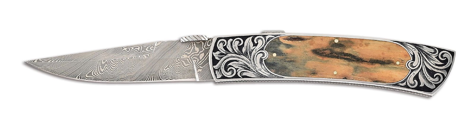 HARVEY MCBURNETTE ENGRAVED LOCKBACK KNIFE. (1 of 5)
