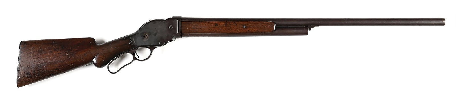 (A) WINCHESTER MODEL 1887 LEVER ACTION SHOTGUN. (1 of 8)