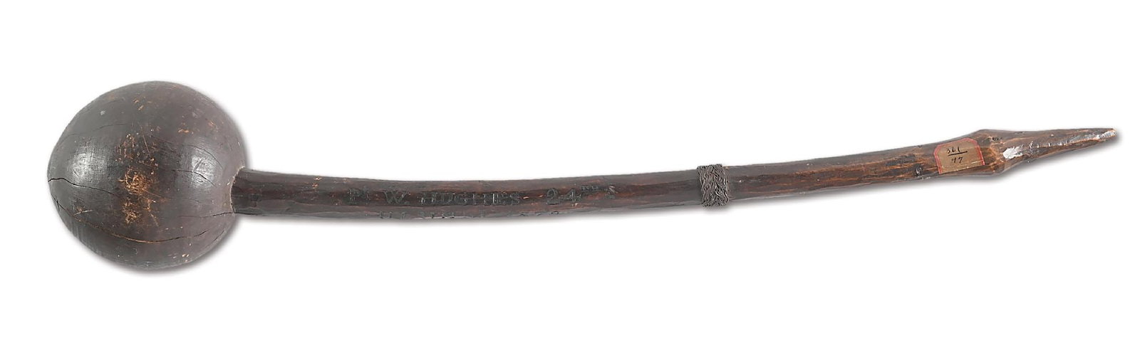 ZULU KNOBKERRIE CLUB CAPTURED AT THE BATTLE OF ULUNDI BY THE 24TH REGIMENT OF FOOT. (1 of 5)