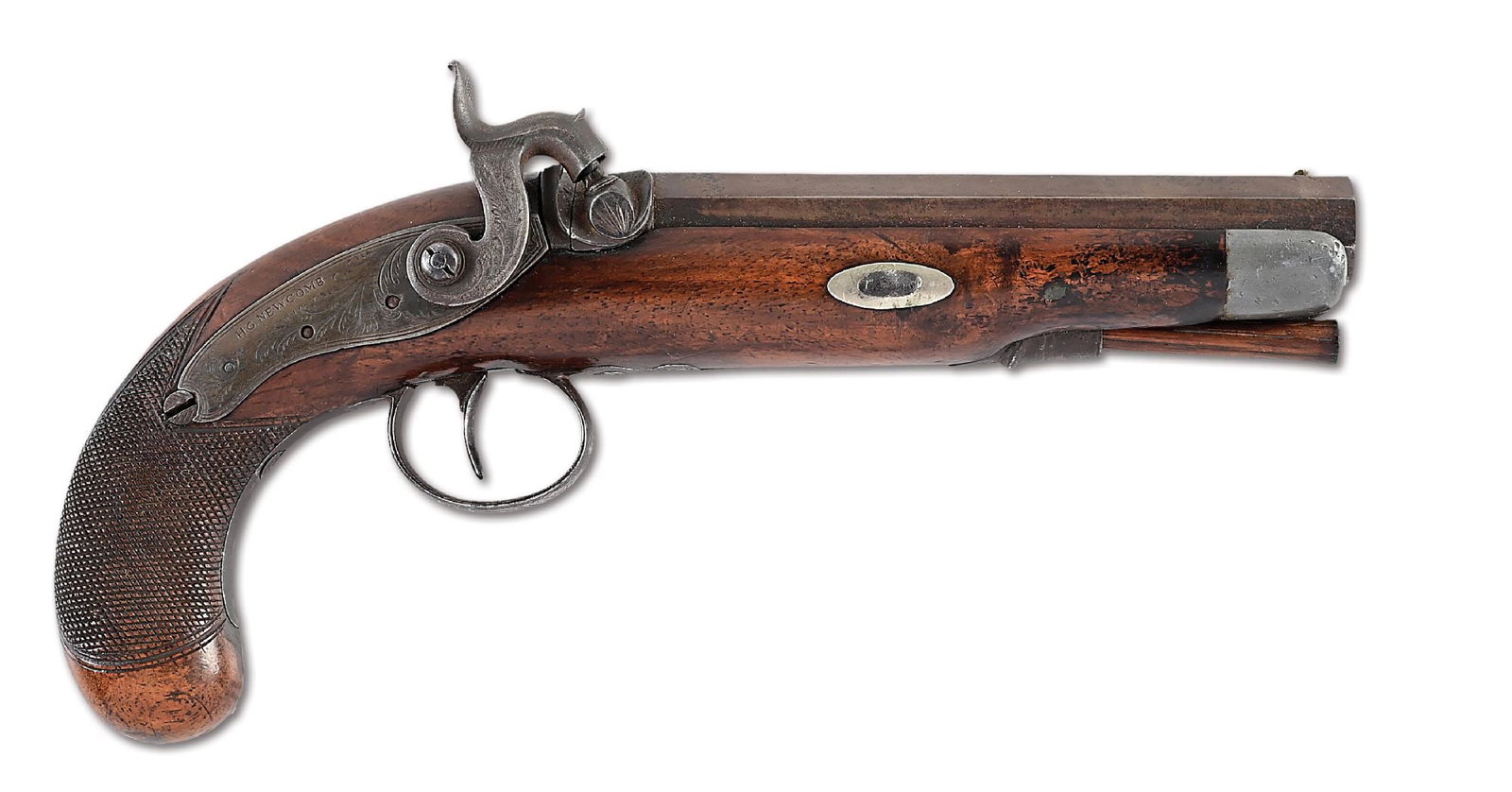 (A) H.G. NEWCOMB NATCHEZ MS. PERCUSSION BELT PISTOL. (1 of 9)