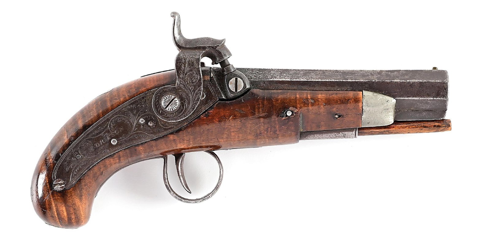 (A) RARE MOSES DICKSON PERCUSSION DERRINGER POCKET PISTOL (1 of 6)